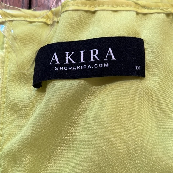 Akira Neon Yellow Corset Top with Straps Zipper Front And Lace-up Back Size 1X - Picture 9 of 10